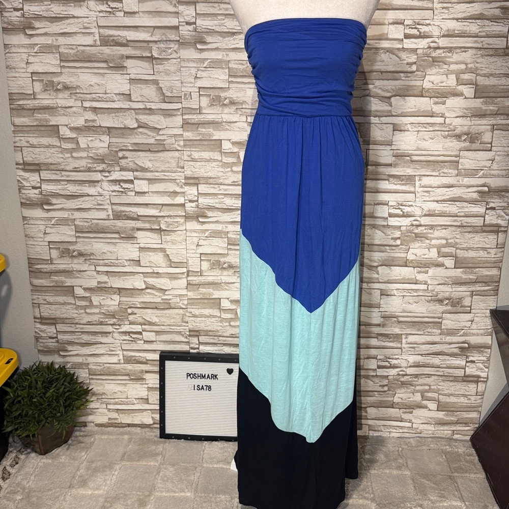 IRIS BASIC Los Angeles Elegant Strapless Blue Max… - image 2